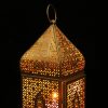 Arabian Pattern Metal Lantern in antique gold