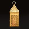 Arabian Pattern Metal Lantern in antique gold