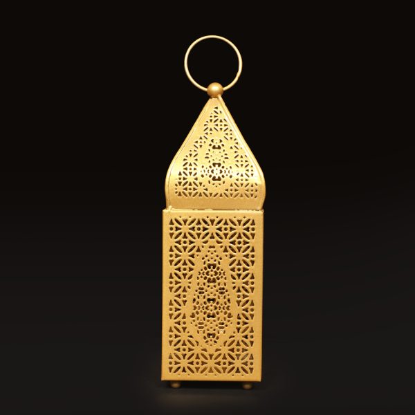 Arabian Pattern Metal Lantern in antique gold