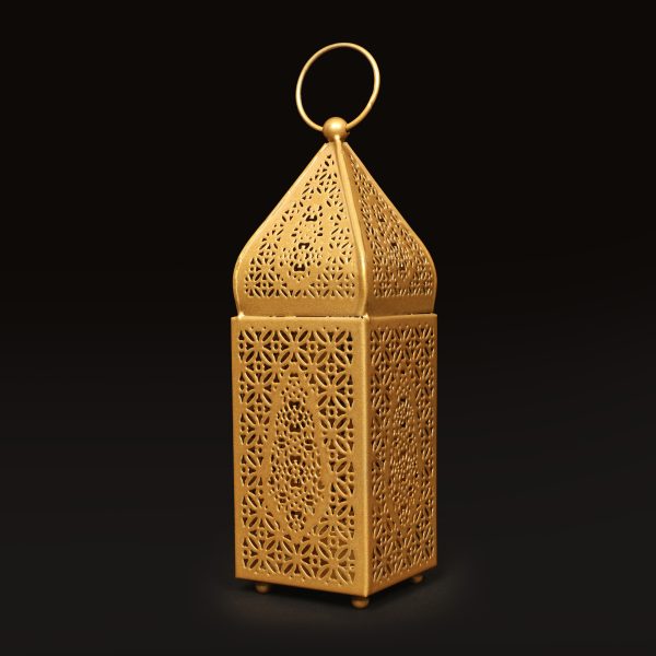 Arabian Pattern Metal Lantern in antique gold