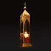 Arabian Tower Metal Lantern Light in antique gold - GL-4440B-BR