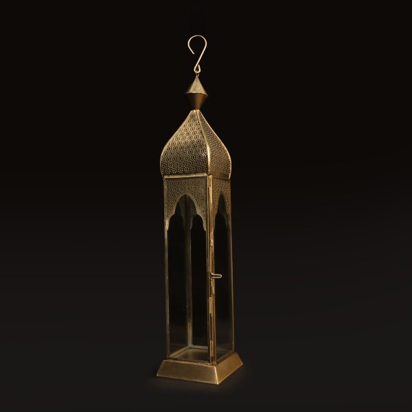 Arabian Tower Metal Lantern Light in antique gold - GL-4440B-BR