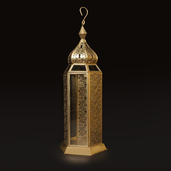 Jodhpur Hexilgree lantern Light in Antique Gold (8)