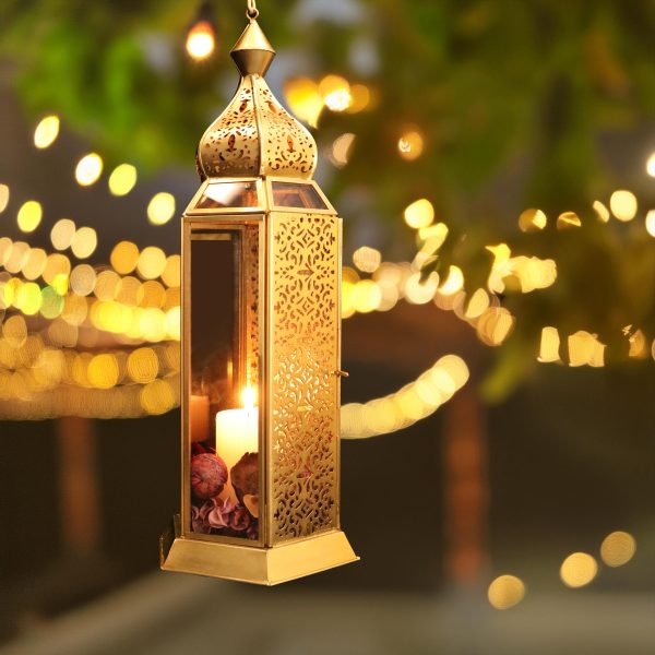 Jodhpur Hexilgree lantern Light in Antique Gold (8)