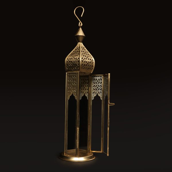 Tejo Tower Metal Lantern light in antique gold GL-4168B-BR