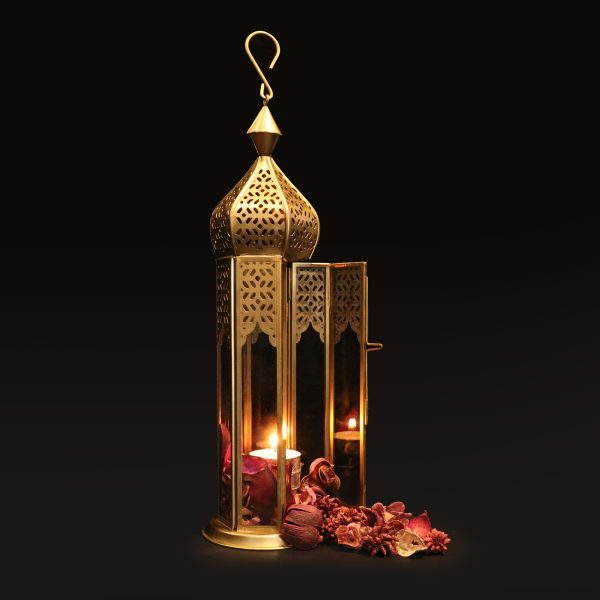 Tejo Tower Metal Lantern light in antique gold GL-4168B-BR