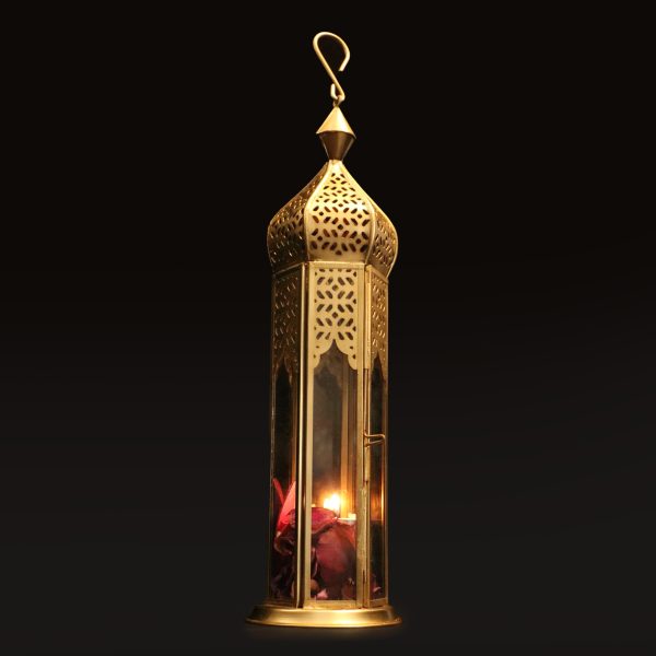 Tejo Tower Metal Lantern light in antique gold GL-4168B-BR