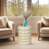 Ripples Effect Metal End Table-cum-Stool