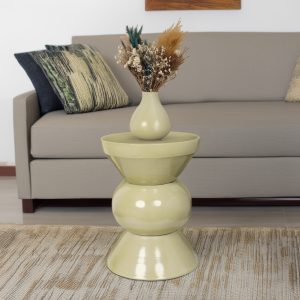 Hour Glass Shaped Metal End Table-cum-Stool