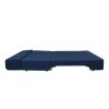 blue quilted -Sofa-cum-beds - with metal legs