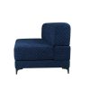 blue quilted -Sofa-cum-beds - with metal legs